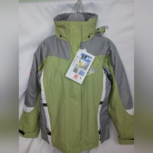NWT North Face Summit Series Outdoors Winter Jacket Green Gray Fleece Liner Sz S